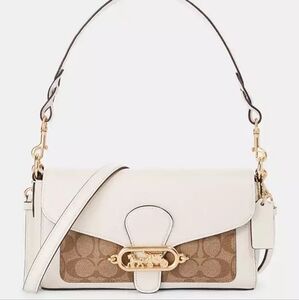 NWT Coach Jade Shoulder Bag With Signature Canvas Detail F90782